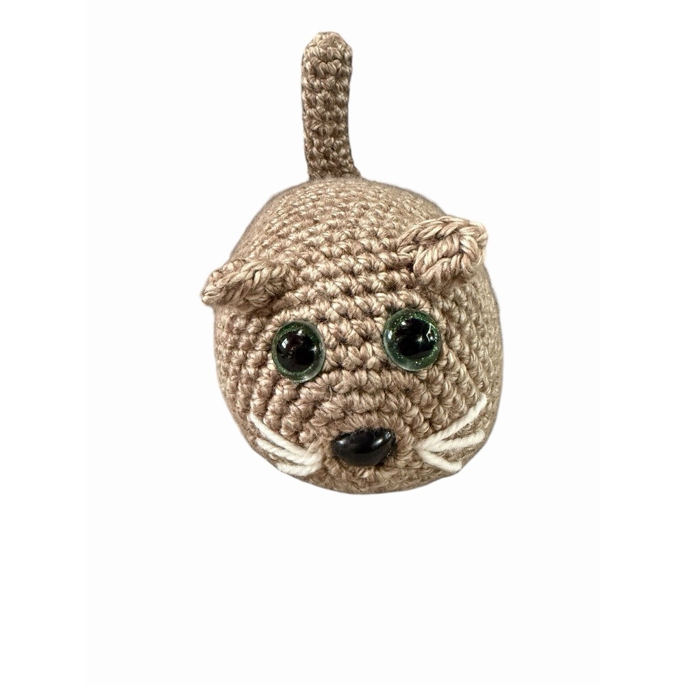 New Handmade Crochet Plushie Cat Kitten light brown tan